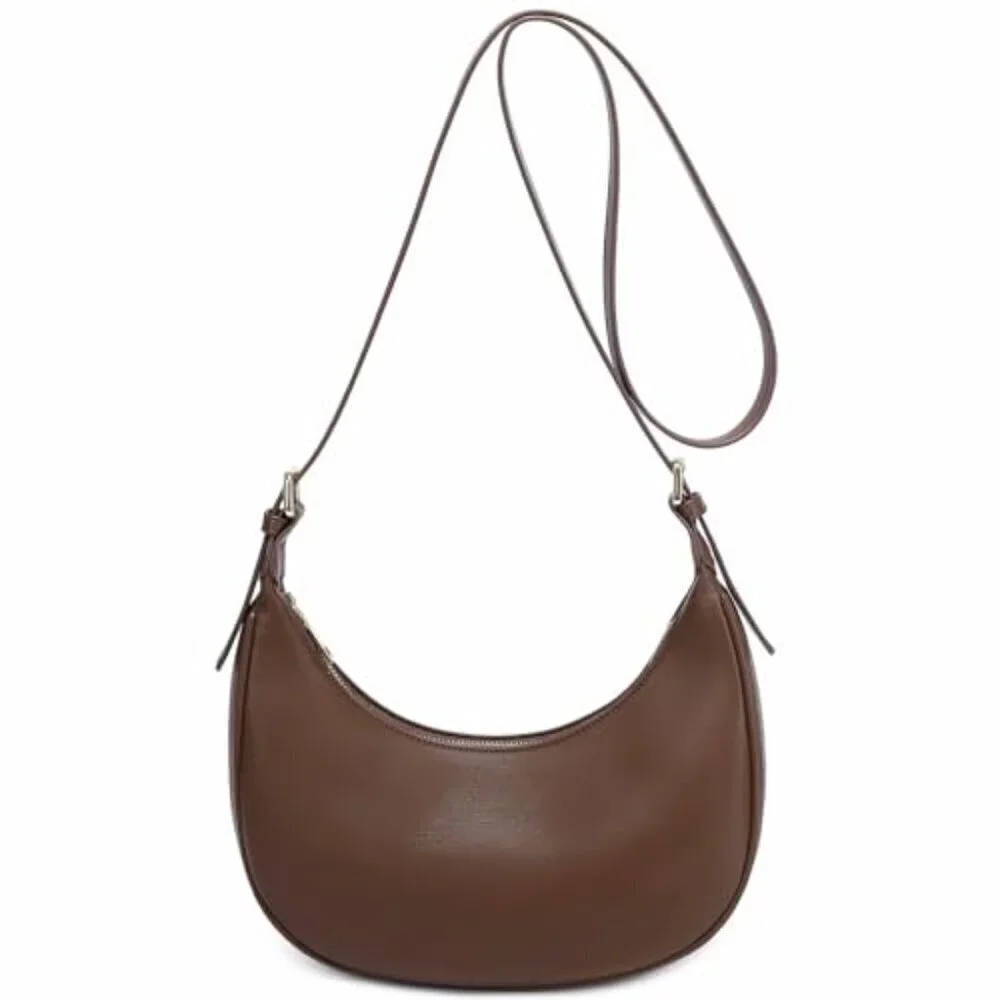 Faux Leather Hobo Bag Convertible Crossbody Chic Minimal Everyday Purse